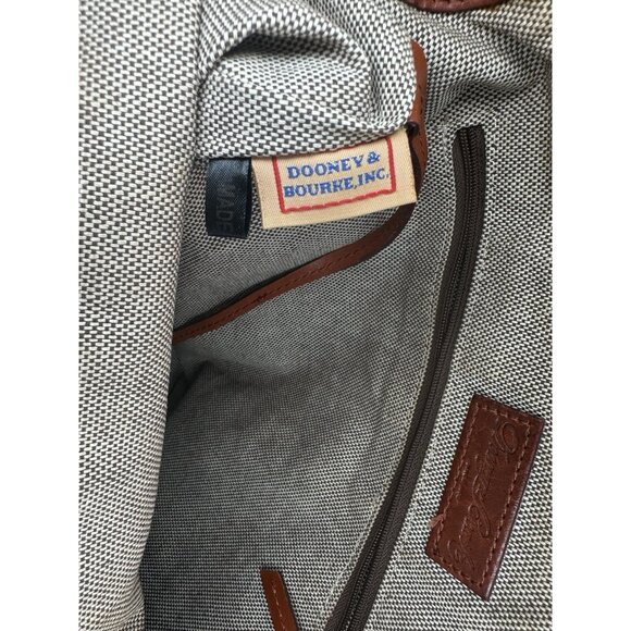 DAMAGED Dooney & Bourke Ostrich Domed Leather Satchel Cognac Handbag - Picture 9 of 11